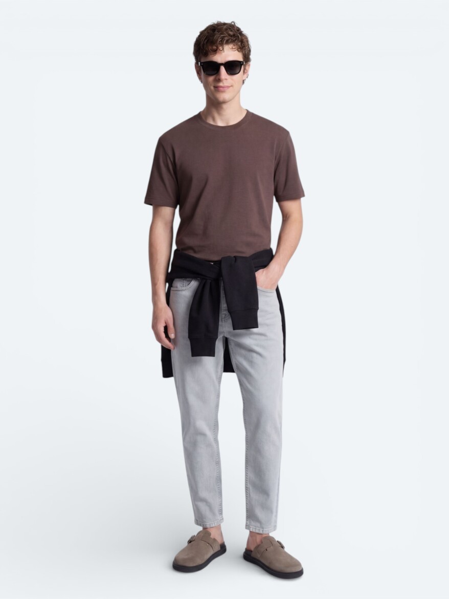 Brown Plain T-Shirt - KİP