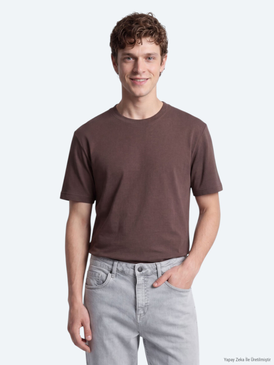 Brown Plain T-Shirt - 2
