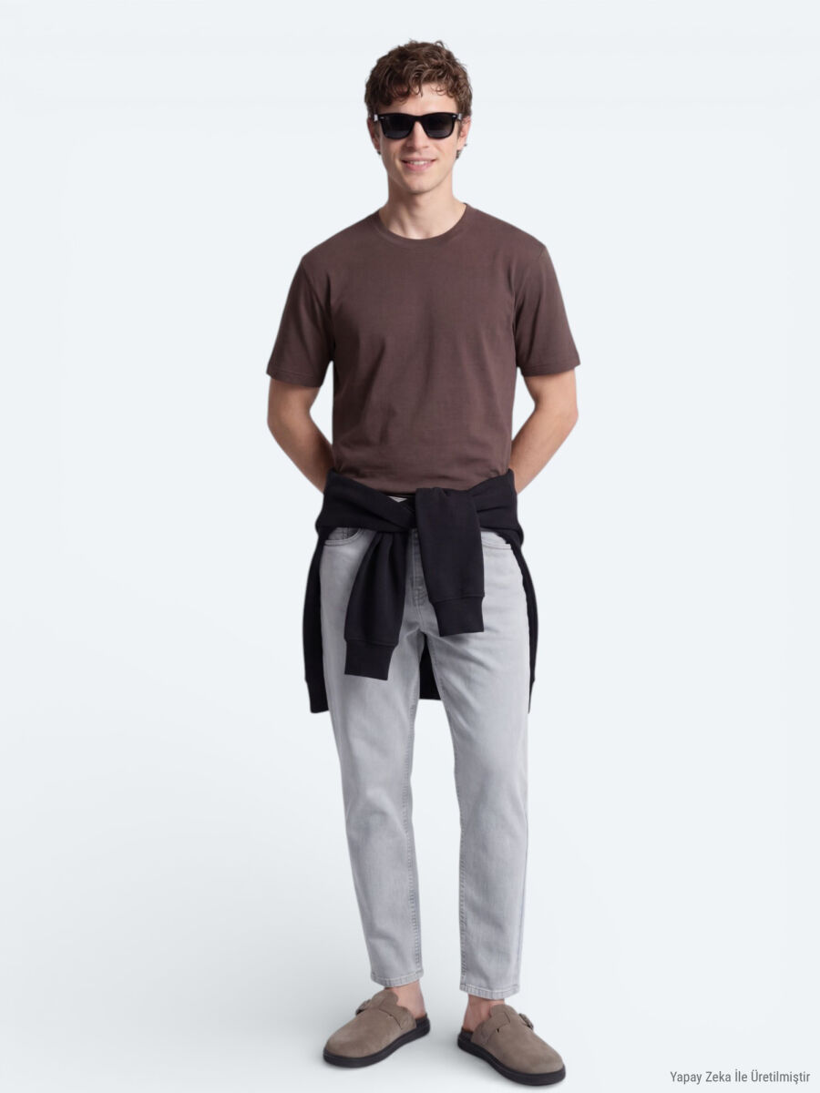 Brown Plain T-Shirt - 4