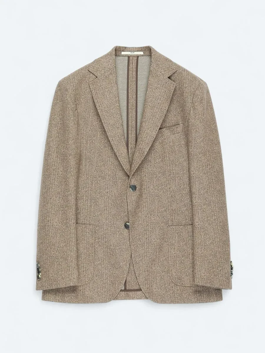 Brown Printed Modern Fit Jacket - 7