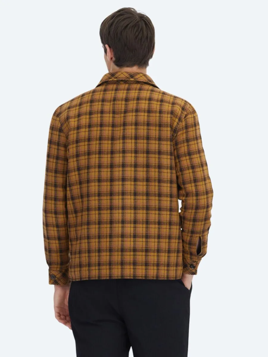 Brown Regular Fit Hooded Casual Weaving Coat - 7