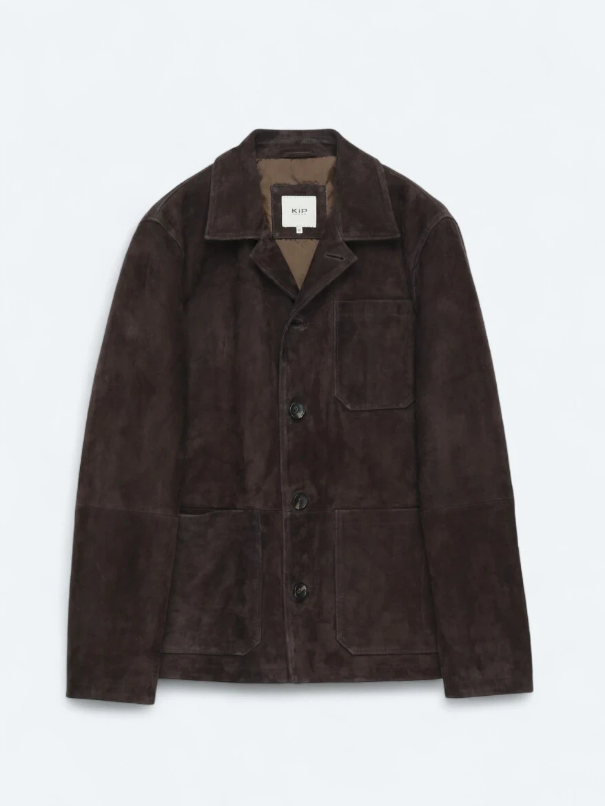 Brown Regular Fit Shirt Collar Casual Leather Coat - 6