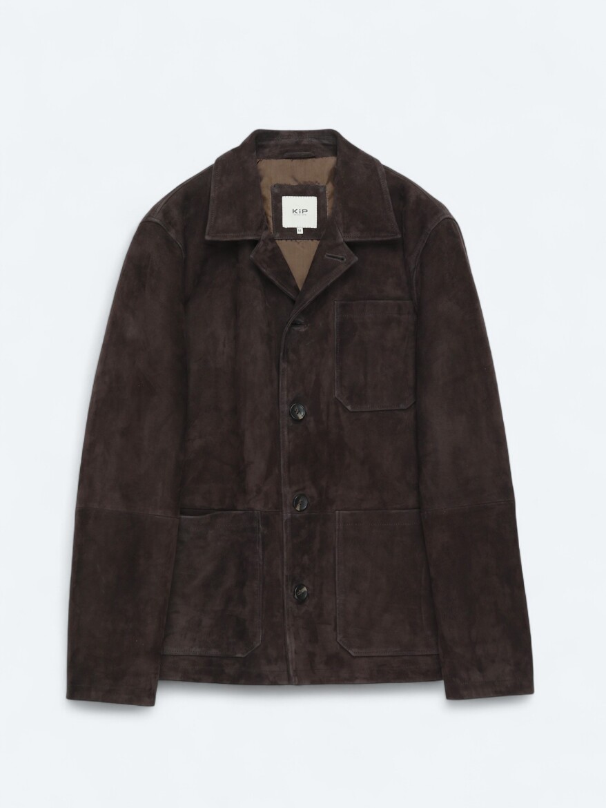 Brown Regular Fit Shirt Collar Casual Leather Coat - 6