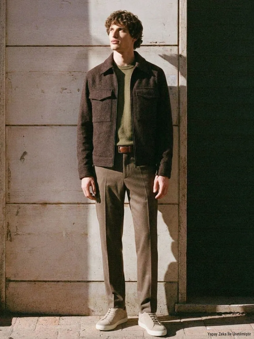 Brown Regular Fit Shirt Collar Casual Weaving Coat - KİP