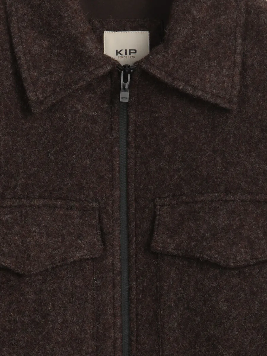 Brown Regular Fit Shirt Collar Casual Weaving Coat - 11
