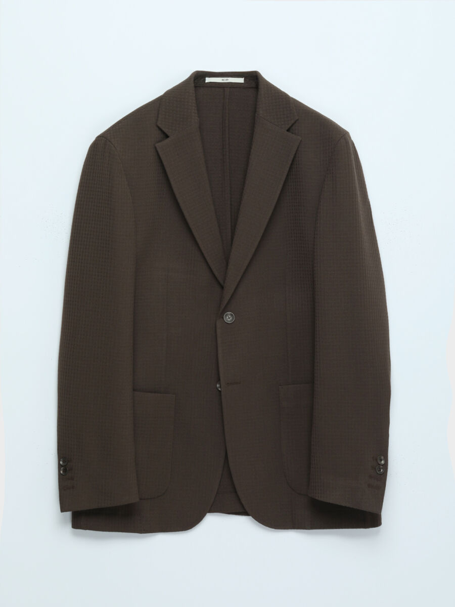 Brown Striped Comfort Fit Jacket - 6