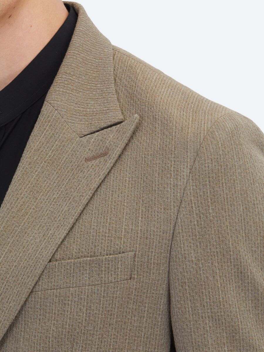 Brown Striped Comfort Fit Suit - 4