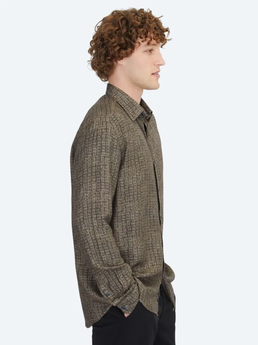 Brown Striped Regular Fit Weaving Casual 100% Cotton Shirt - 3