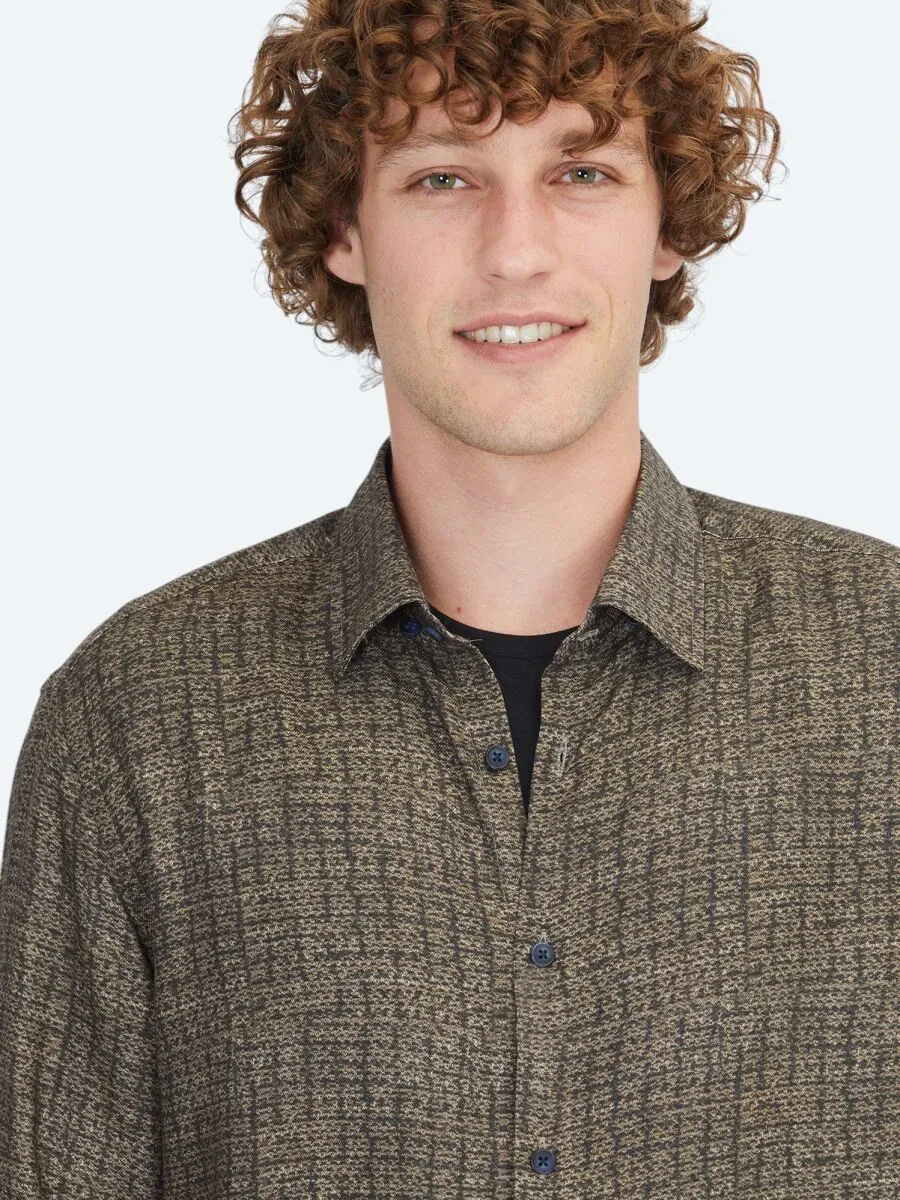 Brown Striped Regular Fit Weaving Casual 100% Cotton Shirt - 4