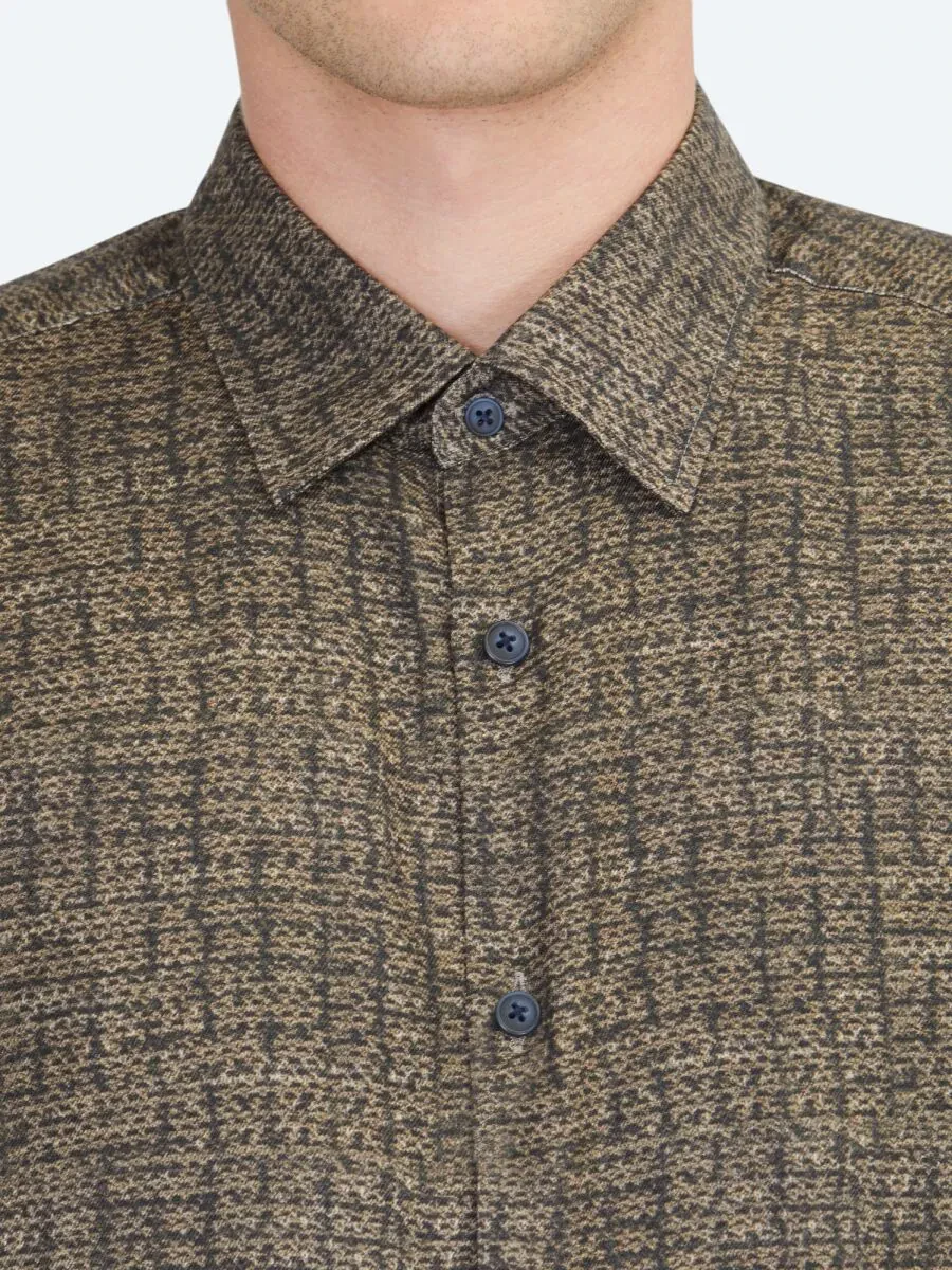 Brown Striped Regular Fit Weaving Casual 100% Cotton Shirt - 5