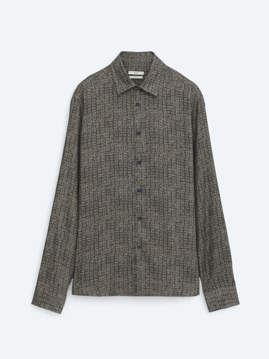 Brown Striped Regular Fit Weaving Casual 100% Cotton Shirt - 7