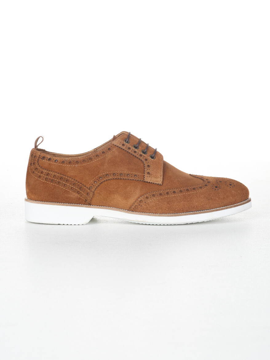 Brown Suede Casual Shoes - 1