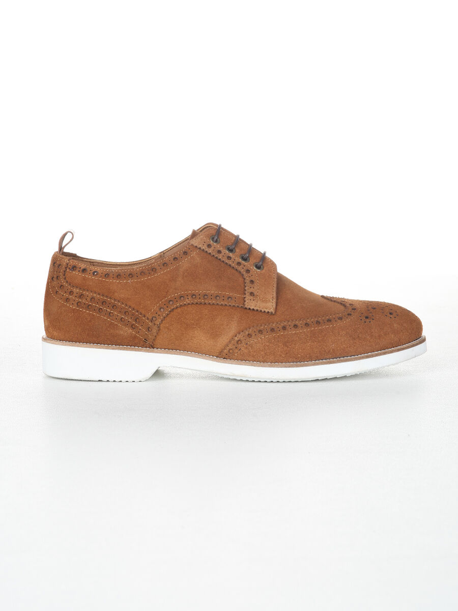 Brown Suede Casual Shoes - 1