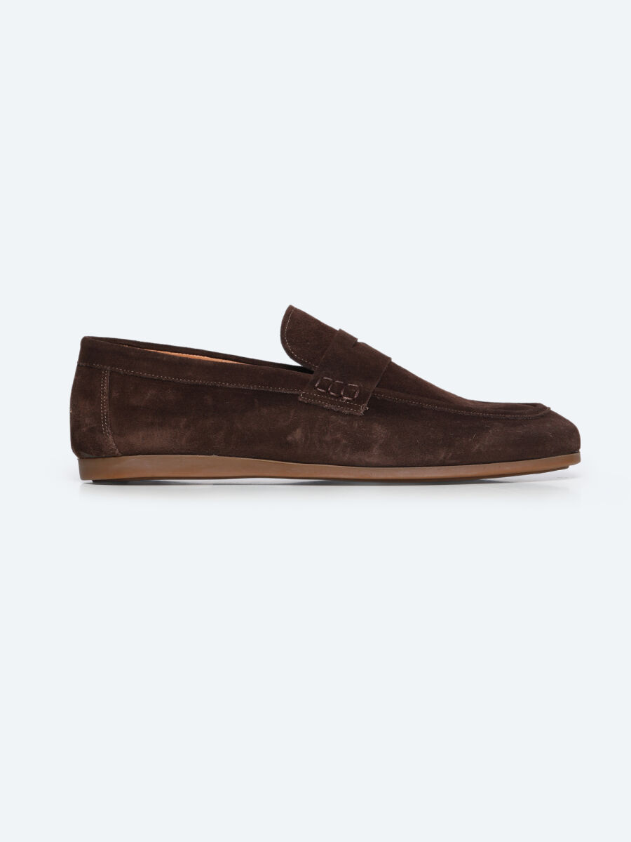 Brown Suede Smart Casual Loafer - 1