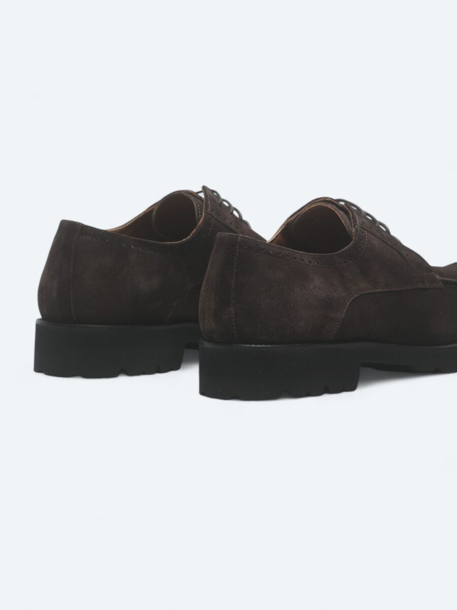 Brown Suede Smart Casual Shoes - 5