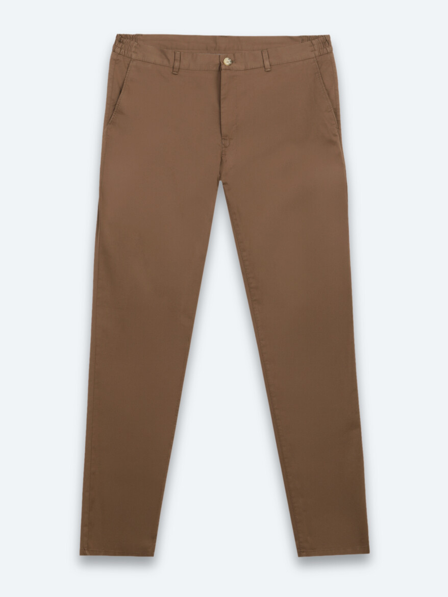 Brown Weaving Jogging Fit Casual Cotton Blended Trousers - 6