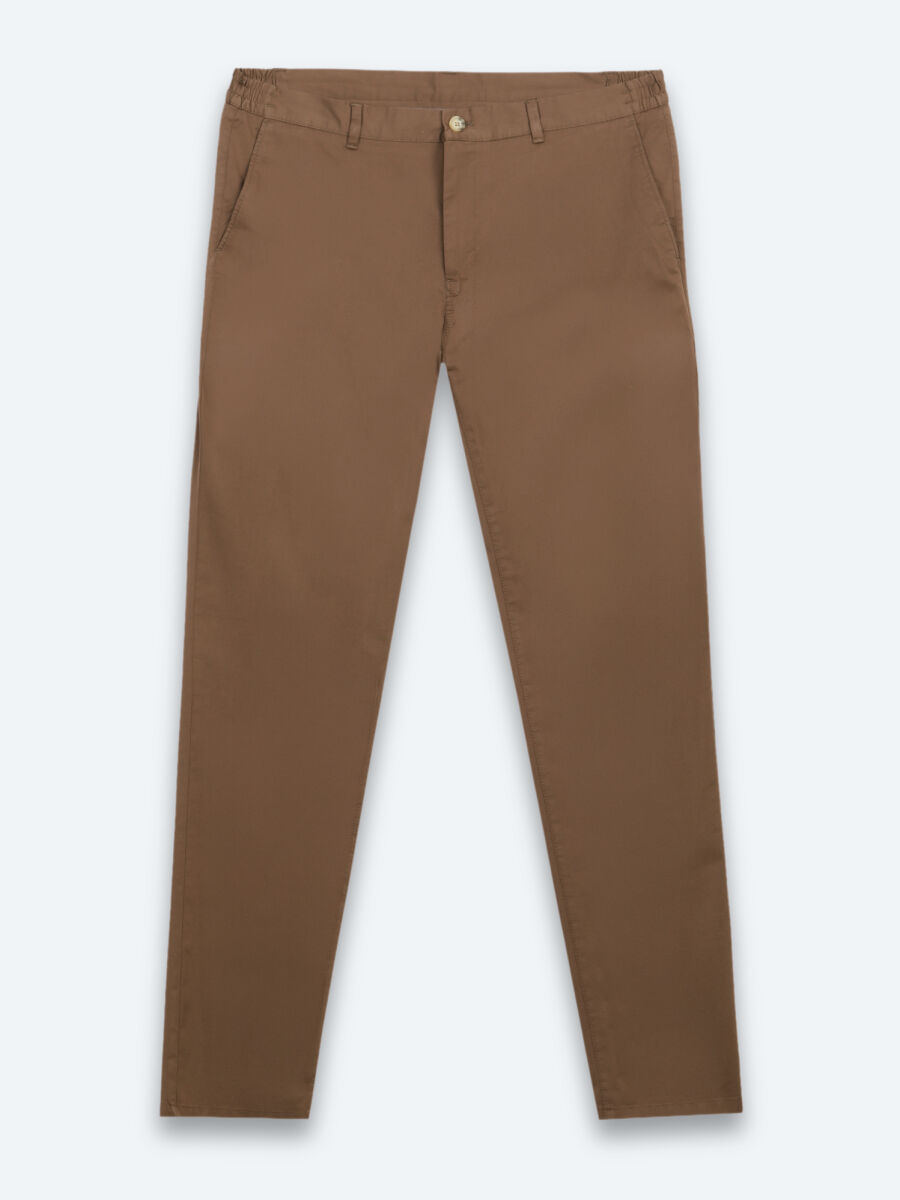 Brown Weaving Jogging Fit Casual Cotton Blended Trousers - 6