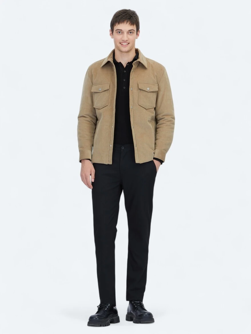 Buff Regular Fit Shirt Collar Casual Weaving Coat - KİP