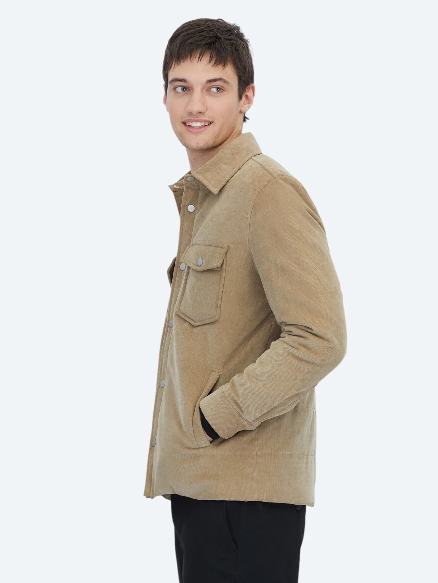 Buff Regular Fit Shirt Collar Casual Weaving Coat - 3