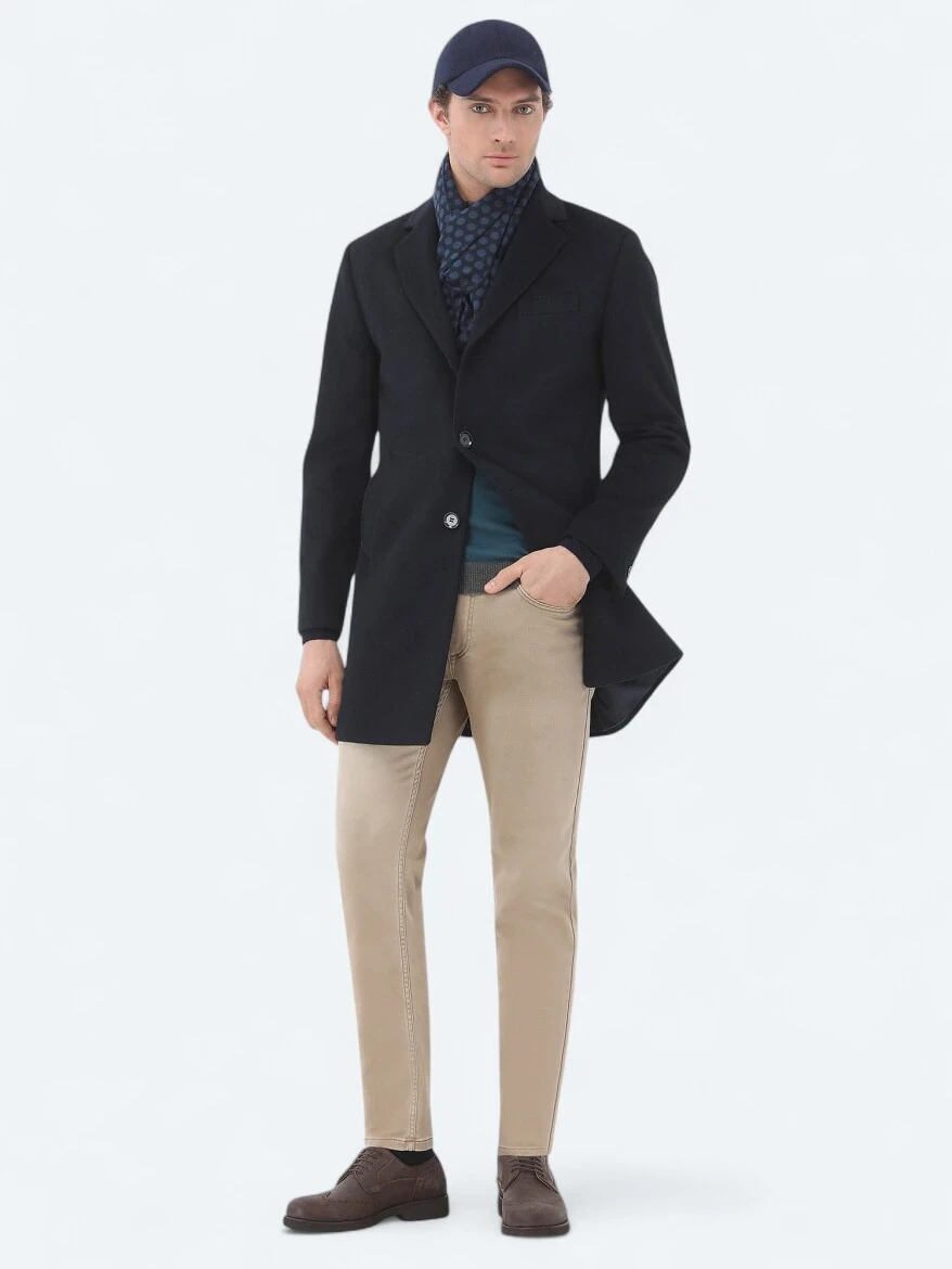 Buff Slim Fit Denim Cotton Blended Trousers - 3