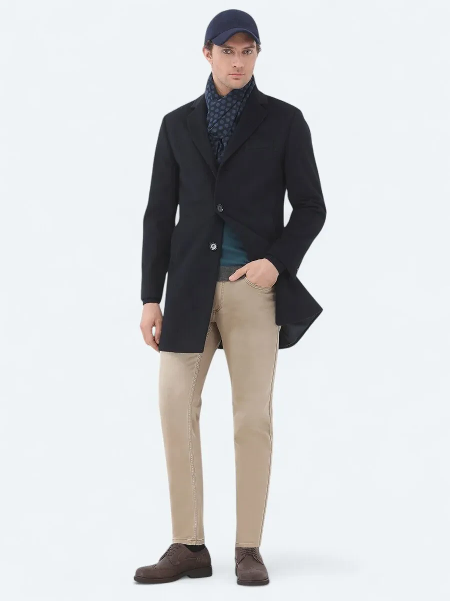 Buff Slim Fit Denim Cotton Blended Trousers - 3