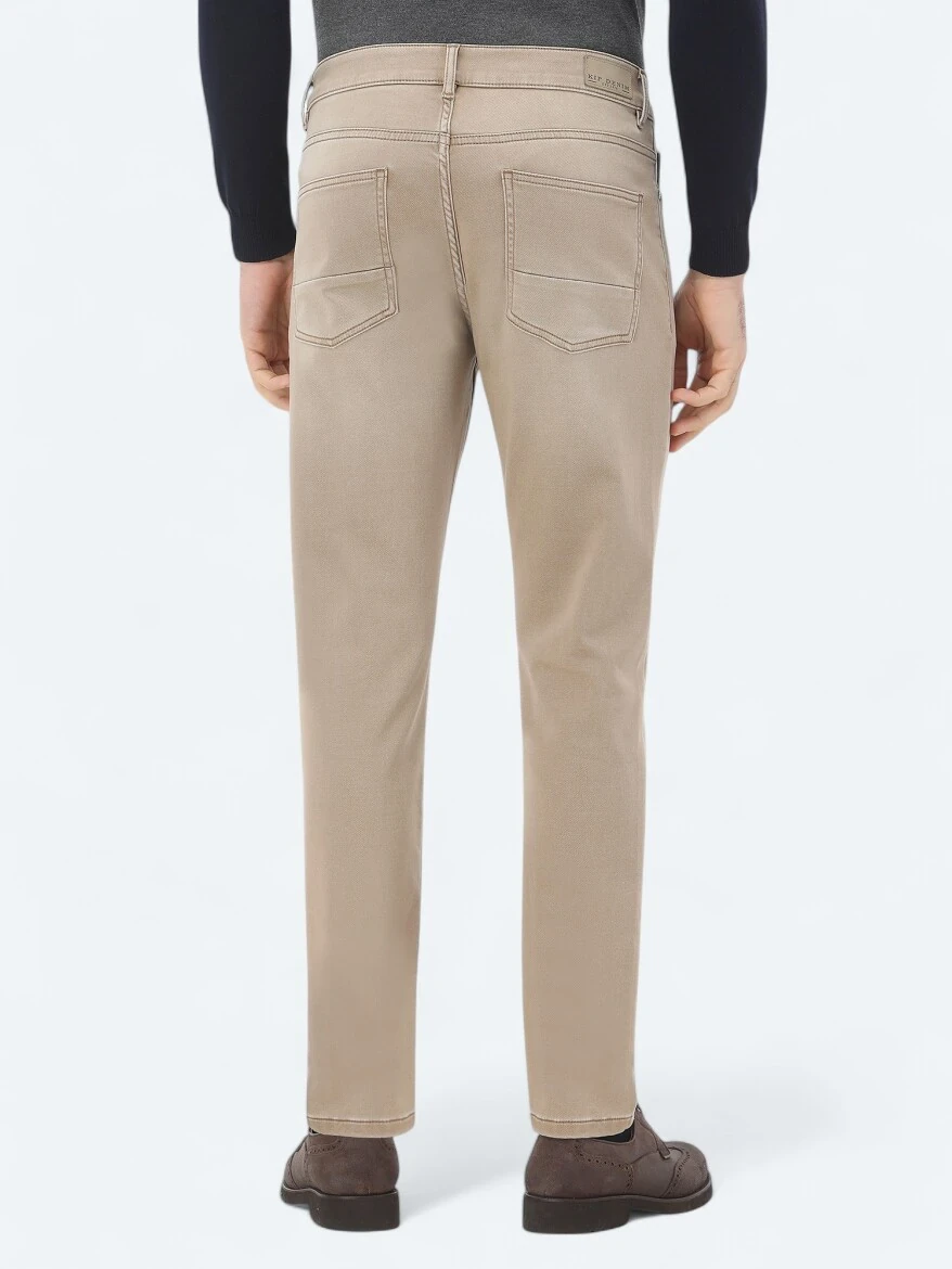 Buff Slim Fit Denim Cotton Blended Trousers - 5