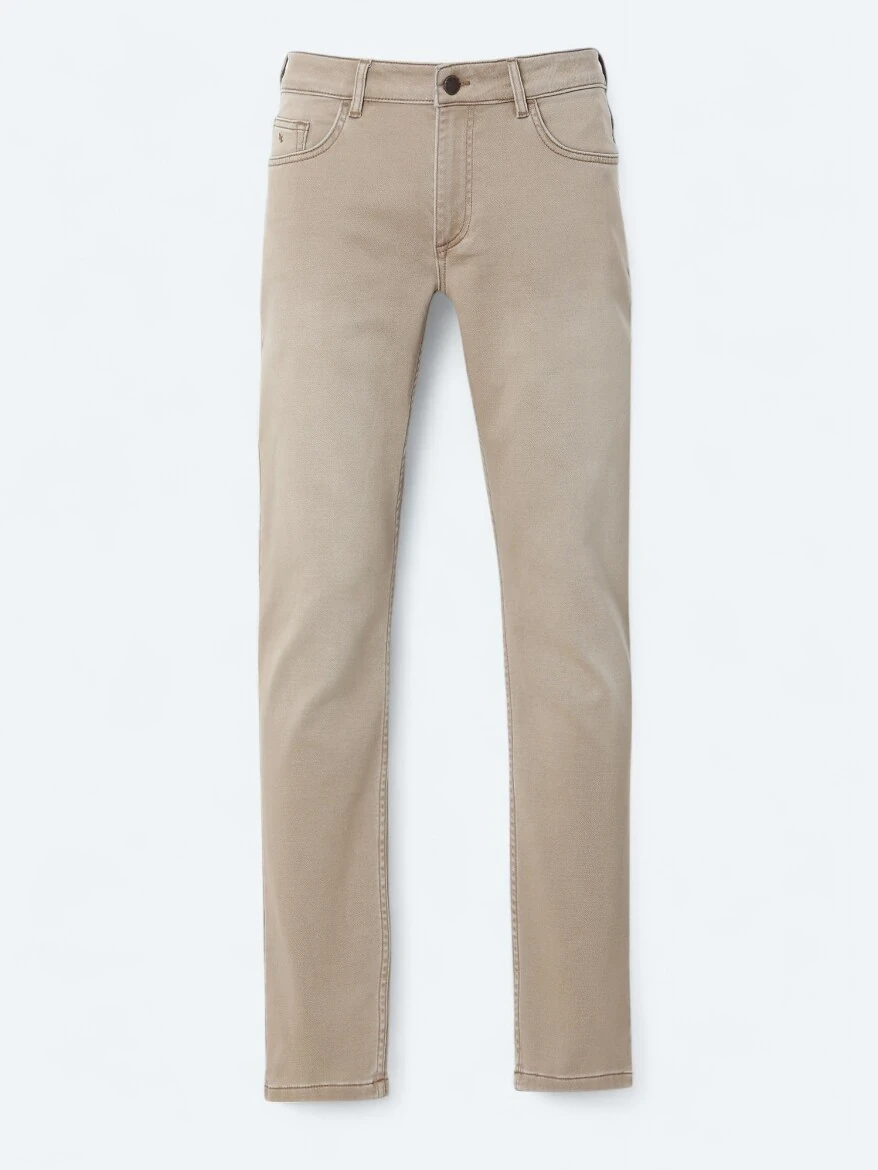 Buff Slim Fit Denim Cotton Blended Trousers - 6