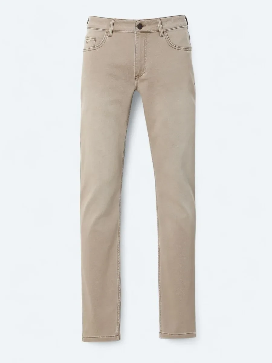 Buff Slim Fit Denim Cotton Blended Trousers - 6