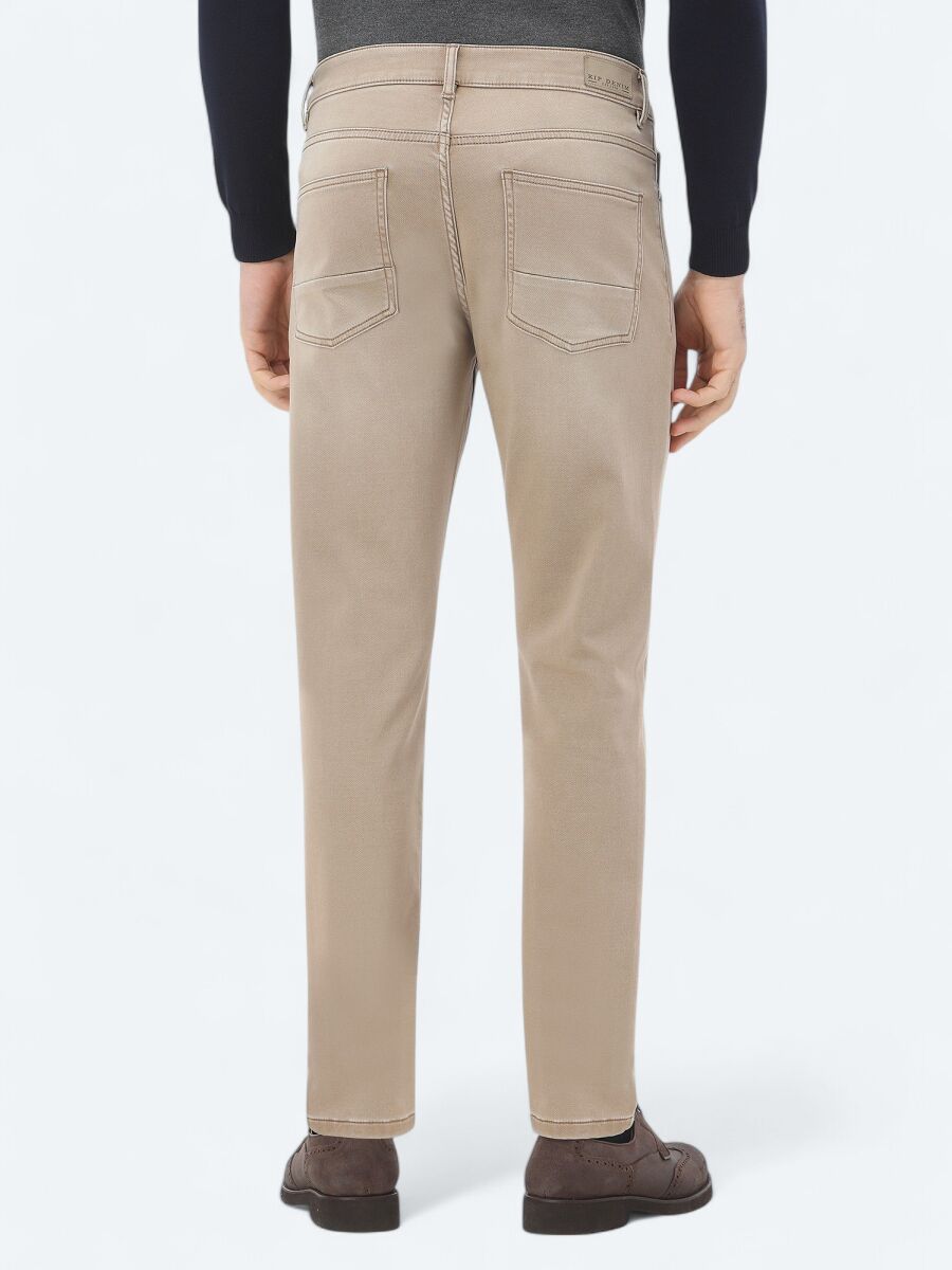 Buff Slim Fit Denim Cotton Blended Trousers - 5