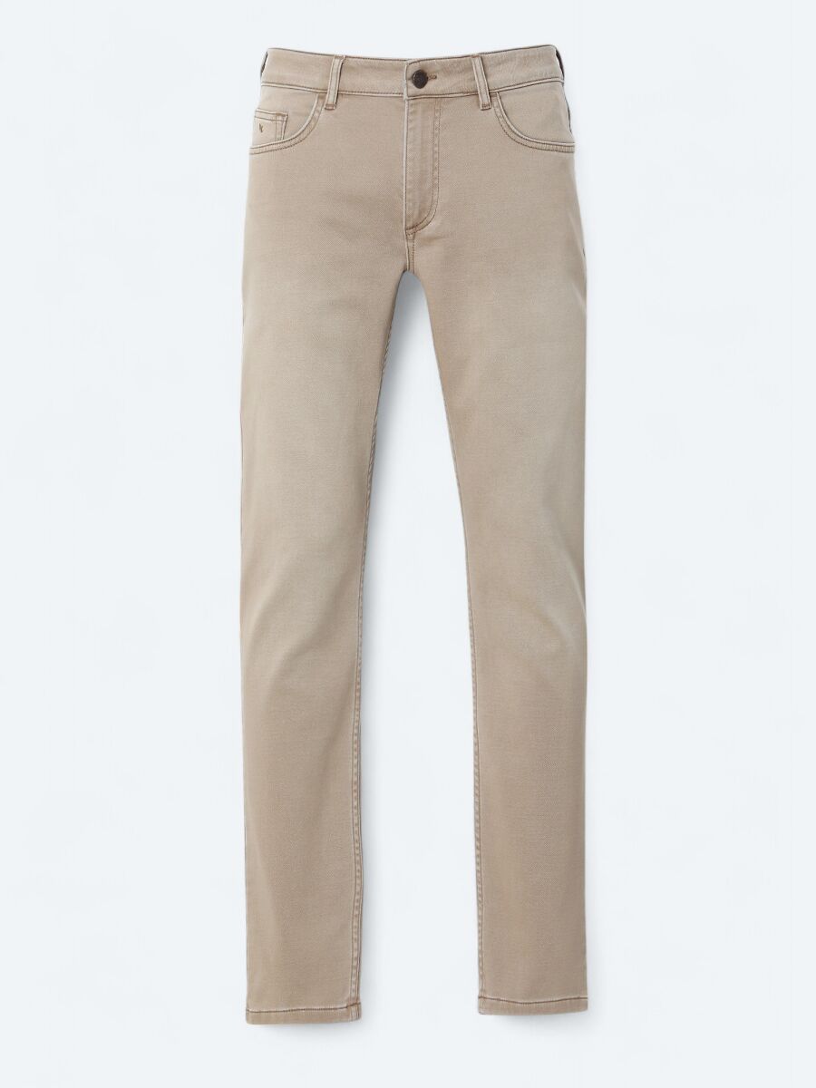 Buff Slim Fit Denim Cotton Blended Trousers - 6