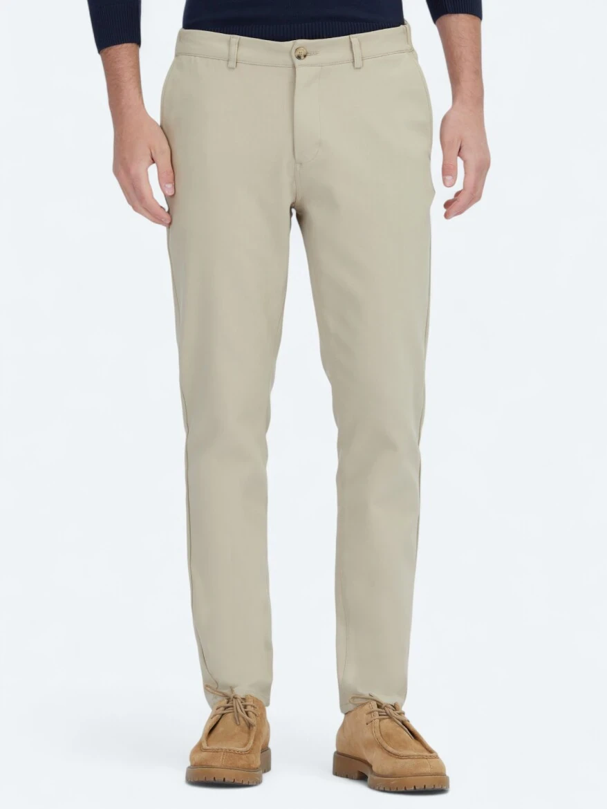 Buff Technical Casual Cotton Blended Trousers - KİP