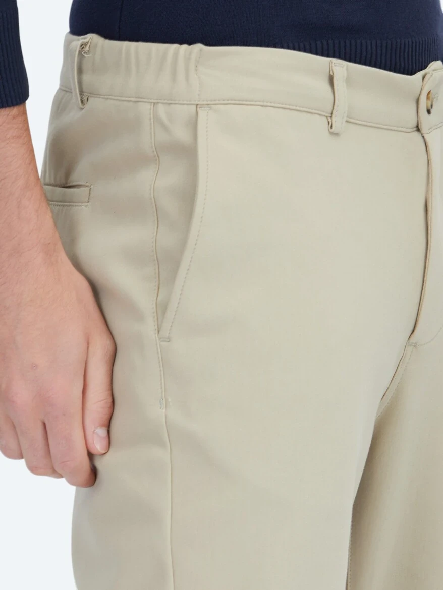 Buff Technical Casual Cotton Blended Trousers - 3