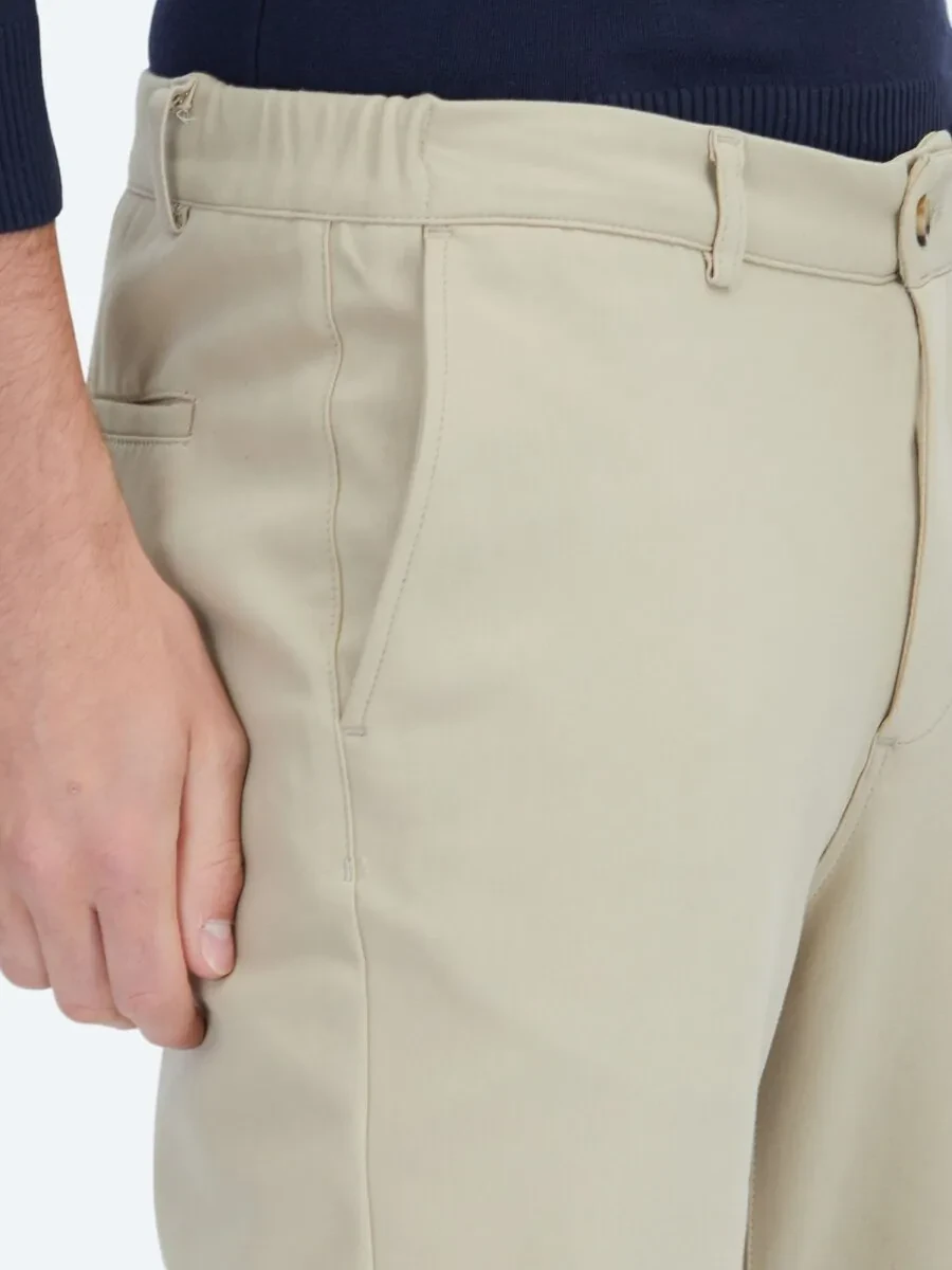 Buff Technical Casual Cotton Blended Trousers - 3