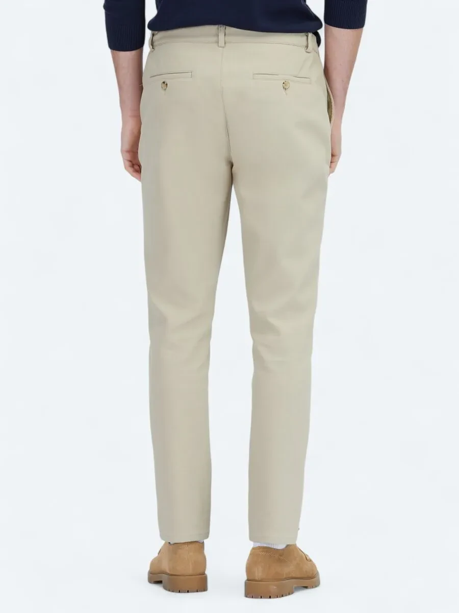 Buff Technical Casual Cotton Blended Trousers - 4