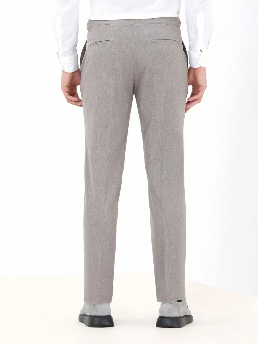 Buff Weaving Fitted Fit Classical Trousers - 5