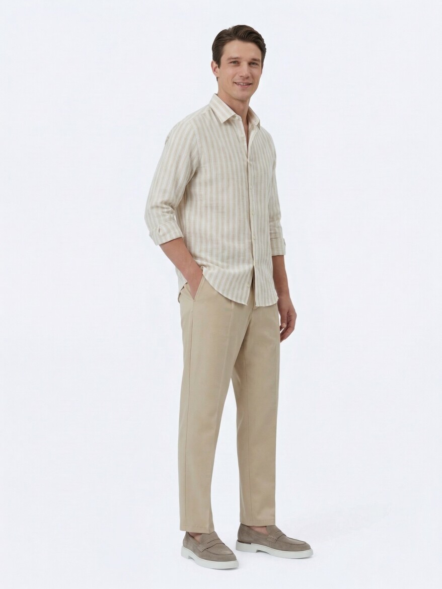 Buff Weaving Loose Fit Casual Trousers - 4