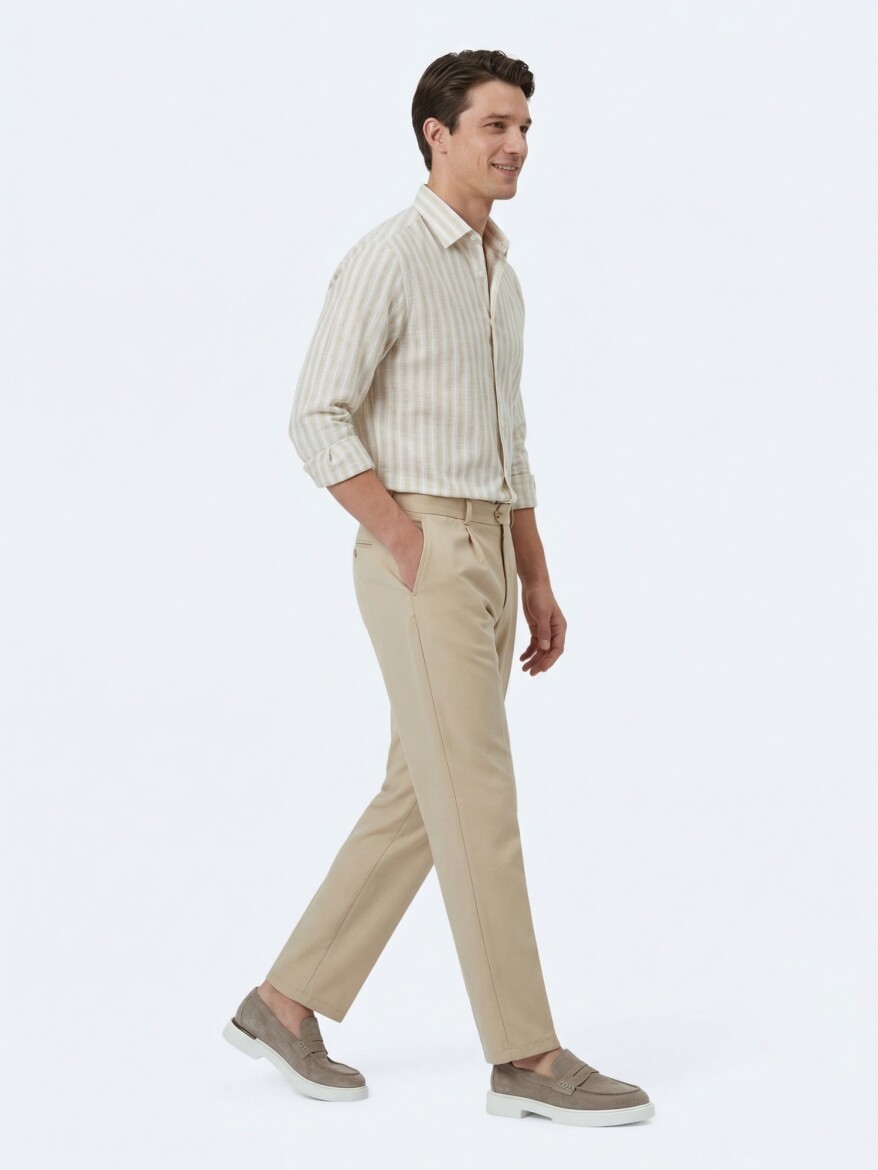 Buff Weaving Loose Fit Casual Trousers - 5