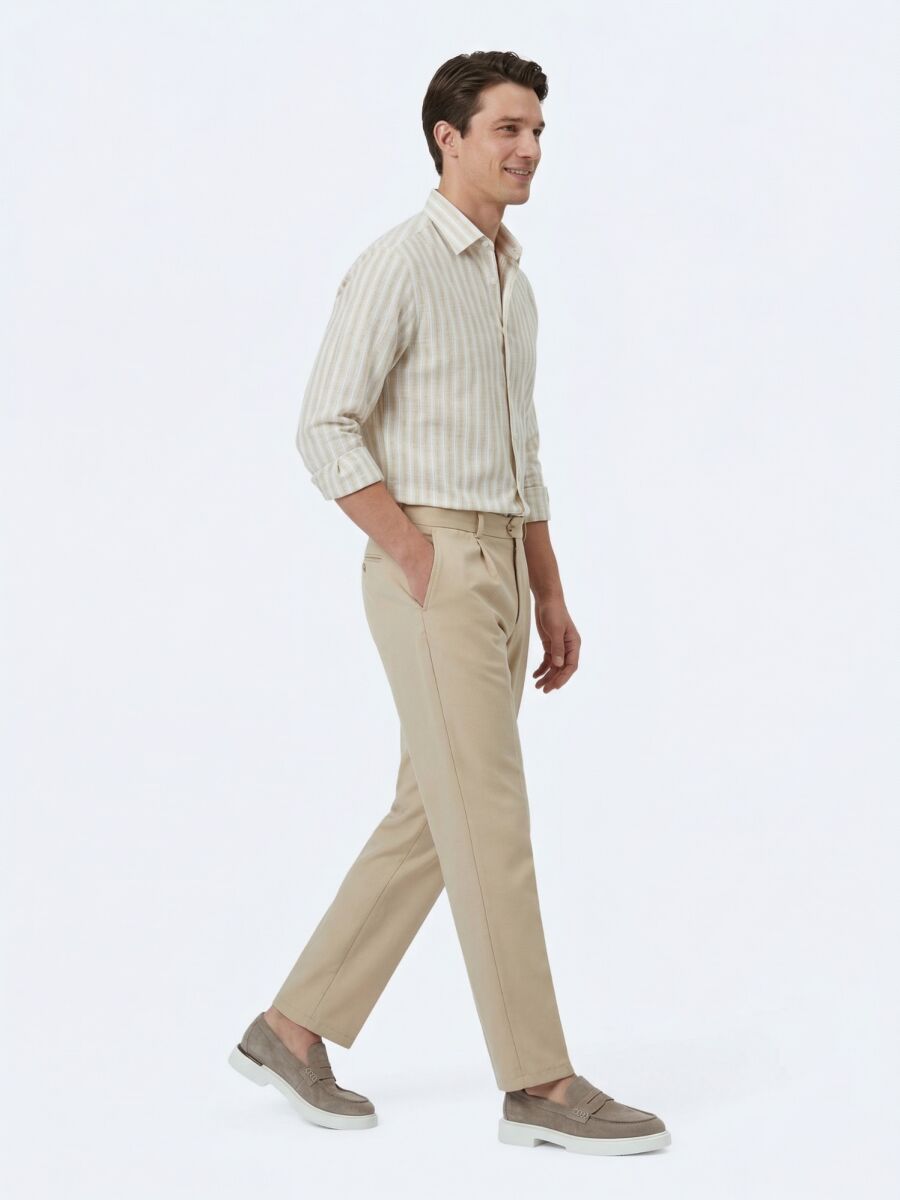 Buff Weaving Loose Fit Casual Trousers - 5