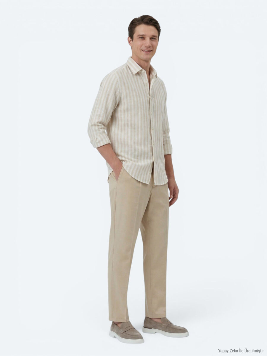 Buff Weaving Loose Fit Casual Trousers - 4