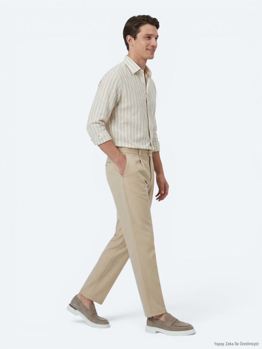 Buff Weaving Loose Fit Casual Trousers - 5