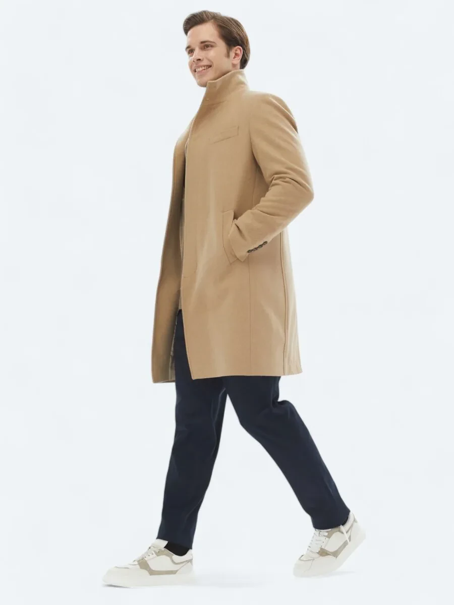 Buff Weaving Overcoat - 2