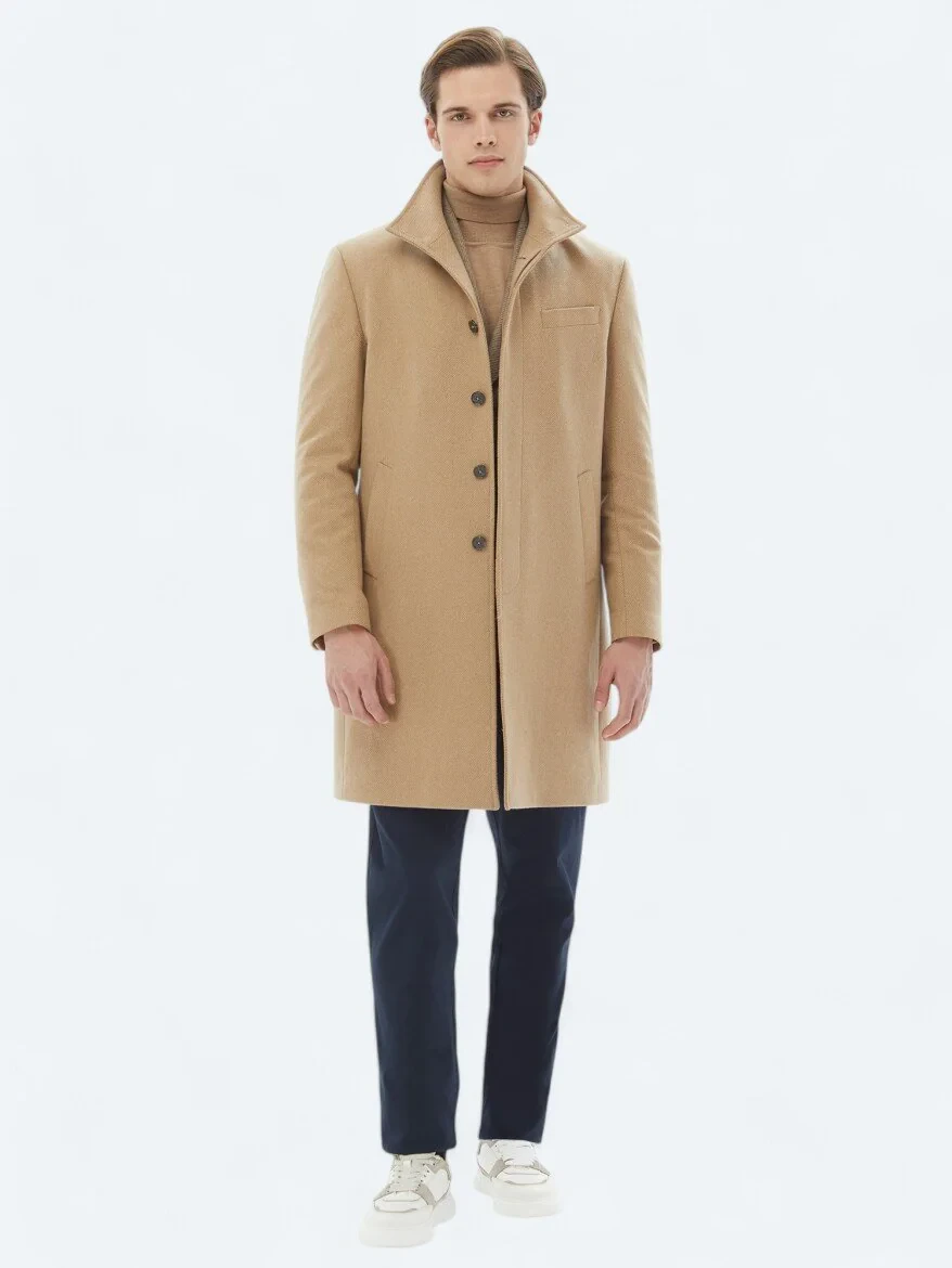 Buff Weaving Overcoat - 3