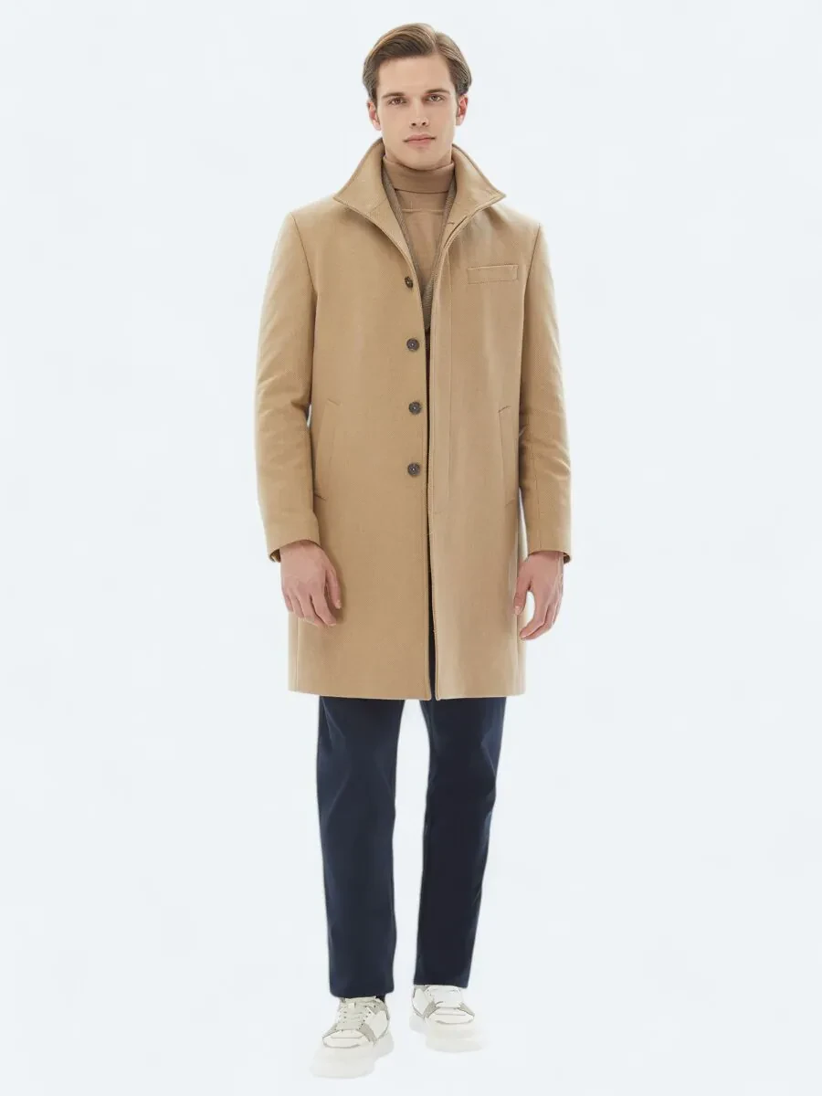 Buff Weaving Overcoat - 3