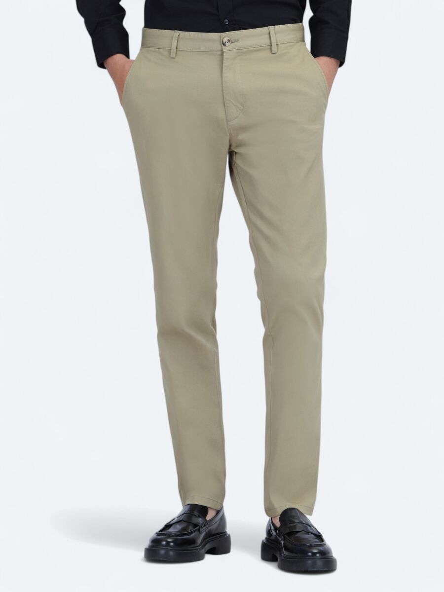 Buff Weaving Regular Fit Casual Cotton Blended Trousers - 2