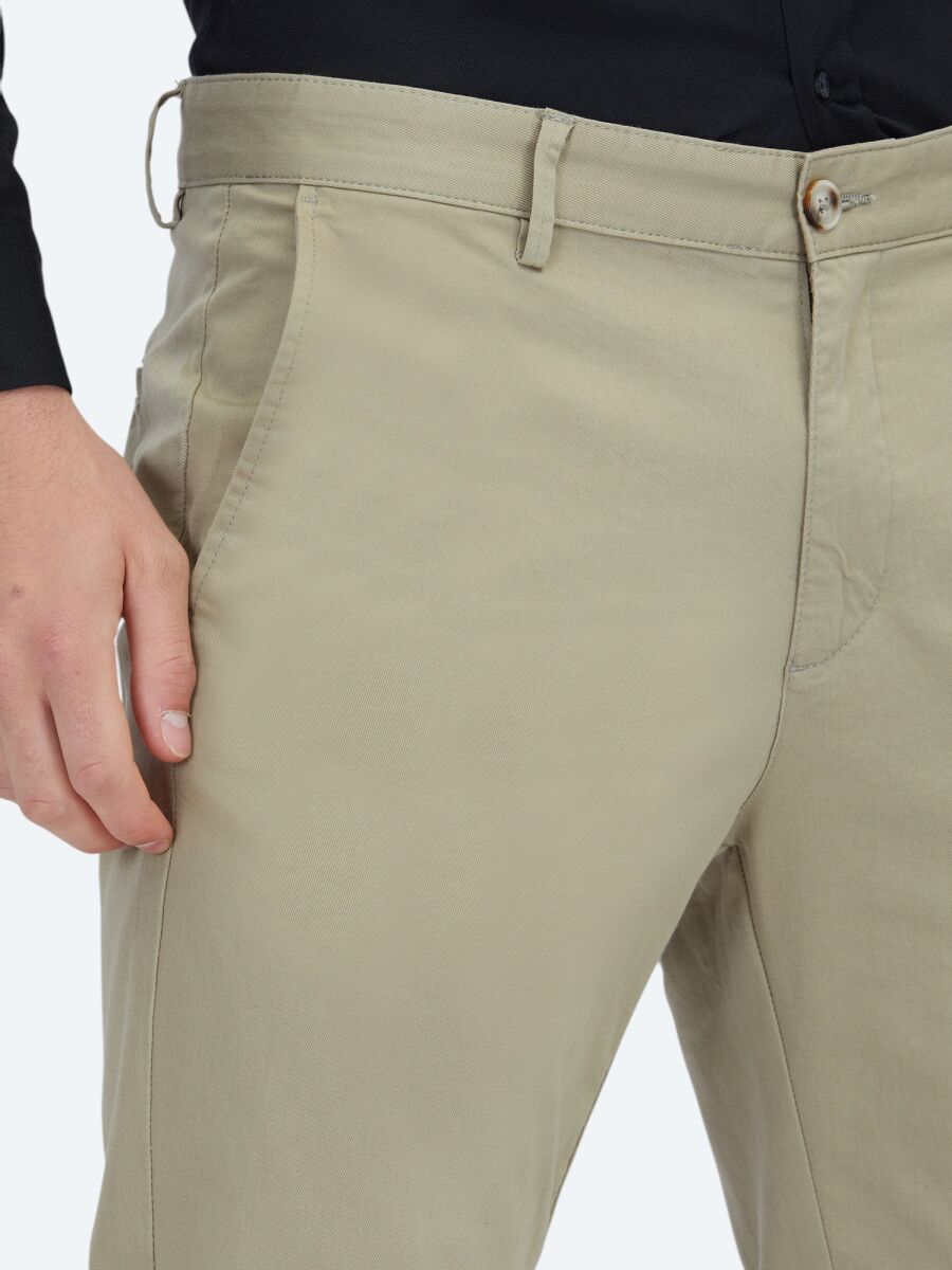 Buff Weaving Regular Fit Casual Cotton Blended Trousers - 3