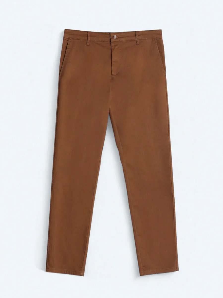 Buff Weaving Regular Fit Casual Cotton Blended Trousers - 5