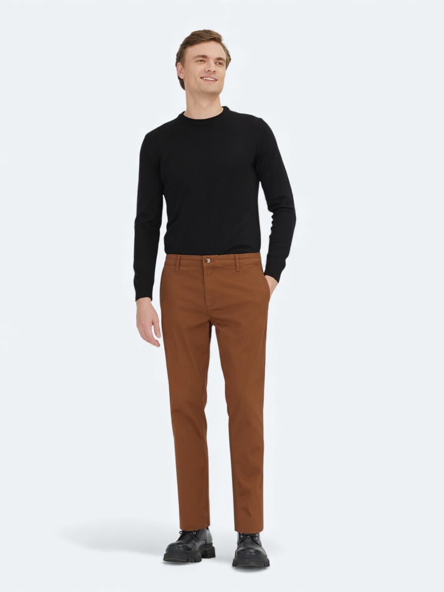 Buff Weaving Regular Fit Casual Cotton Blended Trousers 