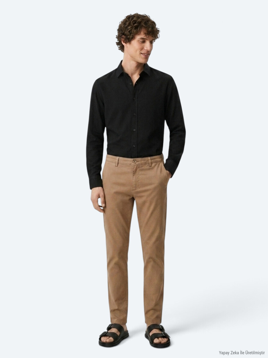 Buff Weaving Regular Fit Casual Cotton Blended Trousers - 3