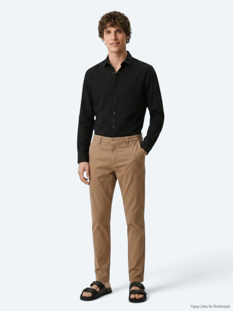 Buff Weaving Regular Fit Casual Cotton Blended Trousers - 4