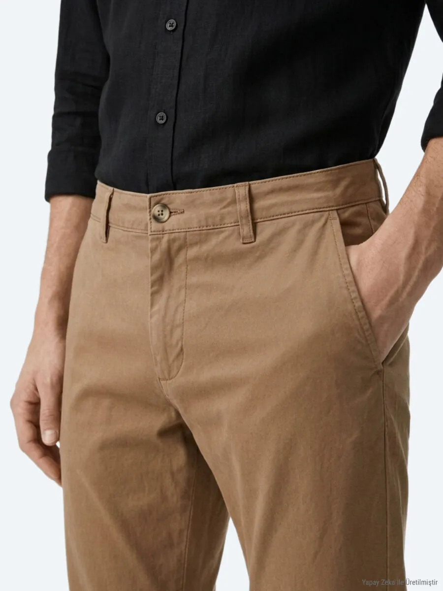 Buff Weaving Regular Fit Casual Cotton Blended Trousers - 4